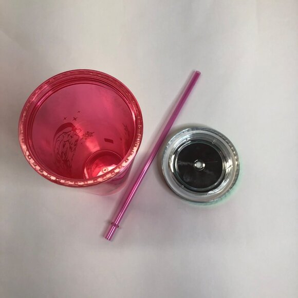 Dolly Parton Christmas 21.5 oz Pink Plastic Tumbler with Straw Green Lid New - Picture 13 of 16